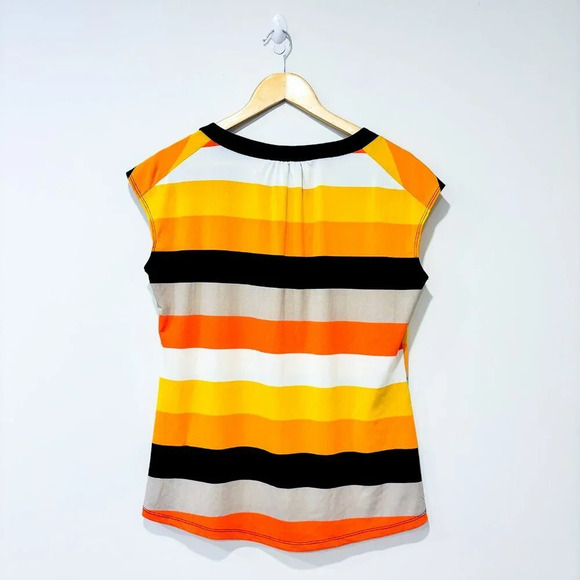 WORTHINGTON Orange and Black Striped Sleeveless Top * - Picture 6 of 6